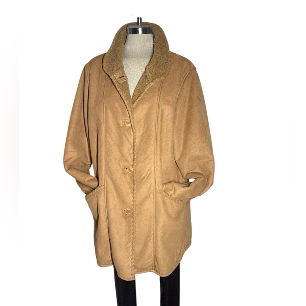 Penmanship Suede Shepard Winter Coat Size XL